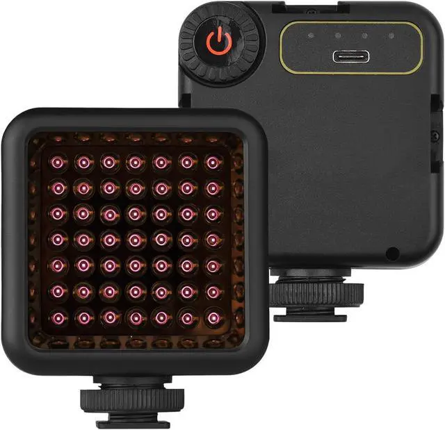 Alt view image 7 of 7 - IR Night Light, 49 High Power LEDs 850nm Wavelength Up to 20m Illumination for Wildlife Observation Security Monitoring, with 3 Cold Shoe Mounts USB C Rechargeable Battery