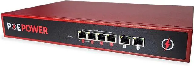 Main image of 4 Port Unmanaged 802.3bt POE++ Extreme Power Gigabit POE Switch, Full 90 Watts on Each Port, 380 Total Watts Budget, 2 Additional Ethernet Uplinks, 10/100/1000, UL Listed TAA Compliant