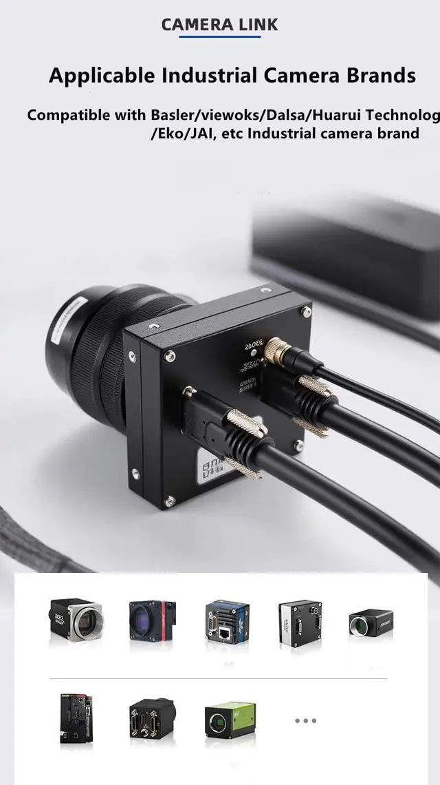 Alt view image 3 of 7 - CameraLink Cable - SDR Male Straight to SDR Male Side 90 Degree 26P with Screw Small Head Data Cable for Industrial Cameras 3 Meter