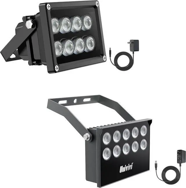 Main image of Univivi IR Illuminators for Security Camera with Power Adapter 850nm Infrared Illuminator 90 Degree Wide Angle 8-LEDs & 10-LEDs IR Infrared Light for Security Cameras