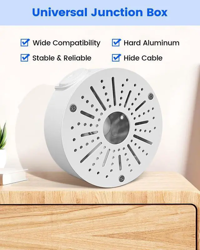 Alt view image 2 of 7 - Universal Security Camera Junction Box, Metal Cable Management Enclosure