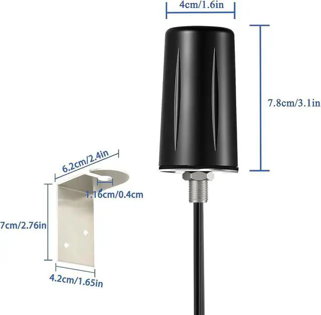 Alt view image 2 of 5 - 5G 4G LTE 4x4 MIMO Antenna Boost T-Mobile Home Internet/Verizon AT&T, Omni SMA Antenna for Router, 10ft Cable with SMA Male, 600-6000mhz 5dBi