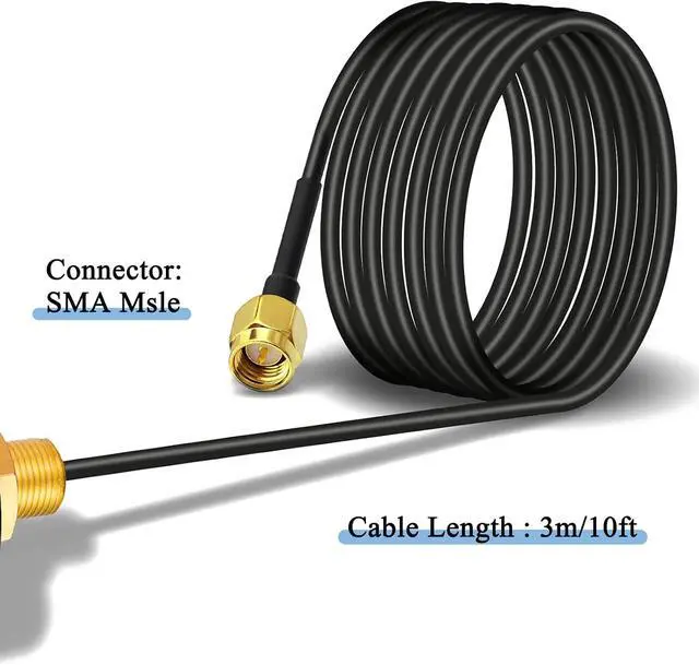 Alt view image 3 of 5 - 5G 4G LTE 4x4 MIMO Antenna Boost T-Mobile Home Internet/Verizon AT&T, Omni SMA Antenna for Router, 10ft Cable with SMA Male, 600-6000mhz 5dBi