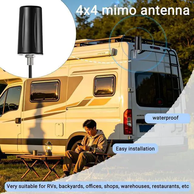 Alt view image 4 of 5 - 5G 4G LTE 4x4 MIMO Antenna Boost T-Mobile Home Internet/Verizon AT&T, Omni SMA Antenna for Router, 10ft Cable with SMA Male, 600-6000mhz 5dBi