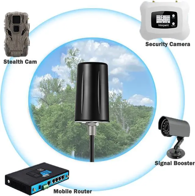 Alt view image 5 of 5 - 5G 4G LTE 4x4 MIMO Antenna Boost T-Mobile Home Internet/Verizon AT&T, Omni SMA Antenna for Router, 10ft Cable with SMA Male, 600-6000mhz 5dBi