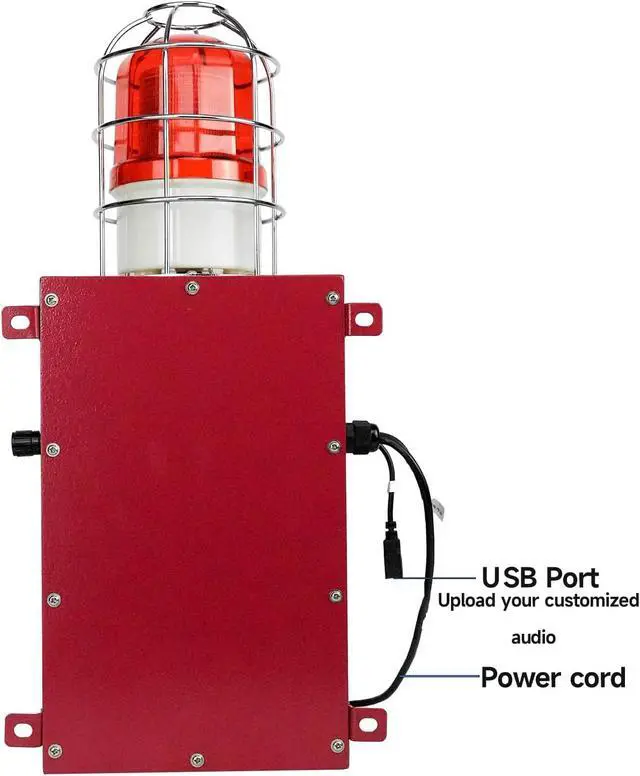 Alt view image 5 of 7 - Industrial Siren Alarm 130db IP65 Waterproof Outdoor Loud Horn Indoor 150W Emergency Security Self-Contained Siren with Strobe Light AC220V SLA-900M