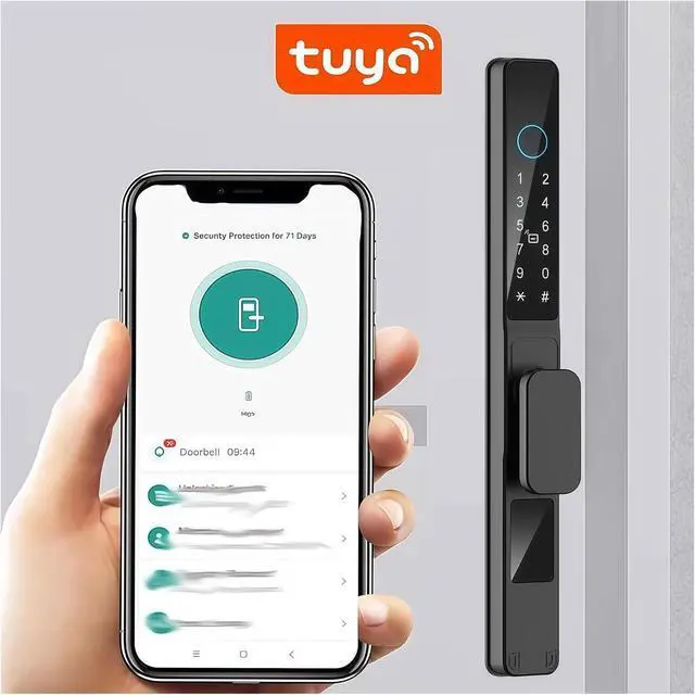 Alt view image 3 of 7 - Tuya WiFi Home Waterproof Aluminum Sliding Door Electronic Lock App Password IC Card Code Biometric Fingerprint Lock(B-3585-Long)