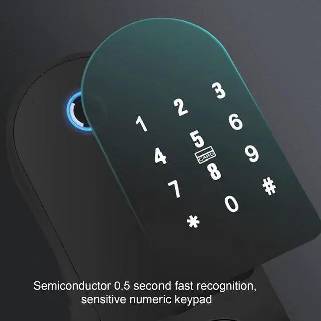 Alt view image 2 of 7 - Smart Door Lock with Fingerprint Password Entry, Tuya APP Remote Control, Stainless Steel and Aluminum Alloy, Multiple Unlocking Methods for Home Bedroom Apartment
