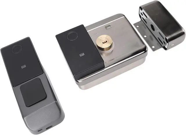 Alt view image 5 of 7 - Smart Door Lock with Fingerprint Password Entry, Tuya APP Remote Control, Stainless Steel and Aluminum Alloy, Multiple Unlocking Methods for Home Bedroom Apartment