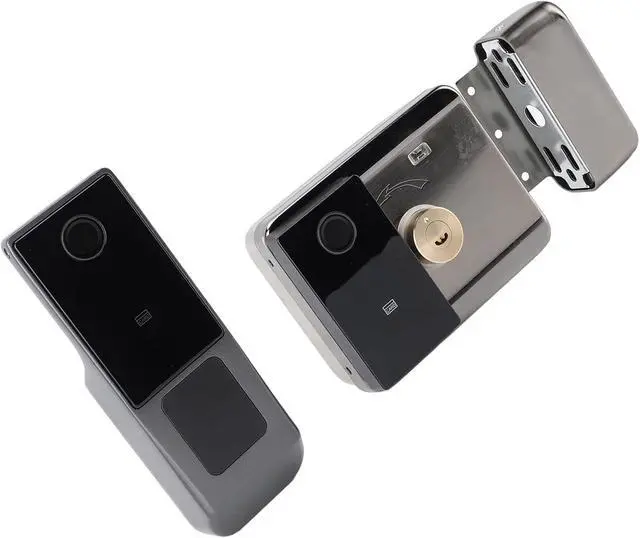 Alt view image 7 of 7 - Smart Door Lock with Fingerprint Password Entry, Tuya APP Remote Control, Stainless Steel and Aluminum Alloy, Multiple Unlocking Methods for Home Bedroom Apartment