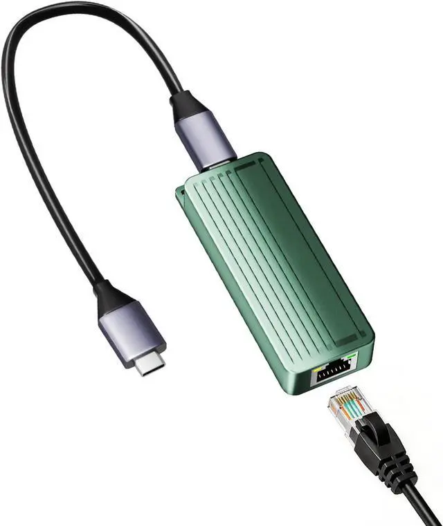 Main image of USB C to 10Gbps Ethernet Adapter, USB 3.2 Gen 2x2 Type-C to RJ45 10G LAN Network Dongle with Realtek RTL8159 Chip, Thunderbolt 3/4 Compatible for MacBook, Windows 11 Laptop, NAS, PC