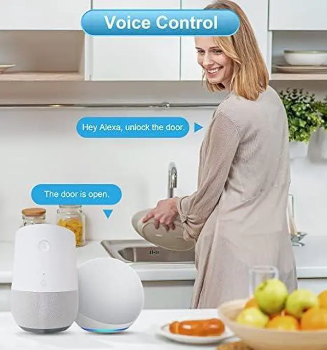 Alt view image 6 of 6 - Veise VE07L-G2 Fingerprint Smart Locks for Front Door with 2 Handle, APP Remote Control with Gateway, Matte Black