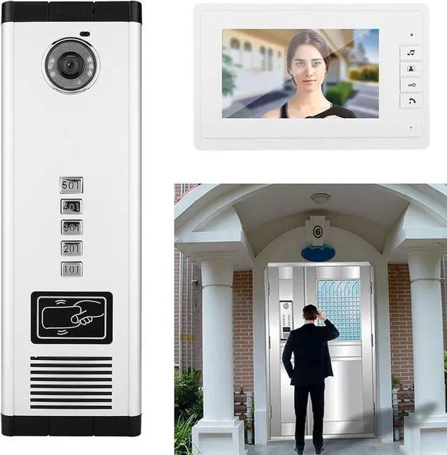 Alt view image 4 of 7 - SUNGOOYUE Video Intercom Doorbell Camera HD Infrared One Camera Five Monitor System White Metal US Plug EU Plug UK Plug AU Plug IR Smart Doorbell Home Security (US Plug), SUNGOOYUE6gv2mu1f8a-01
