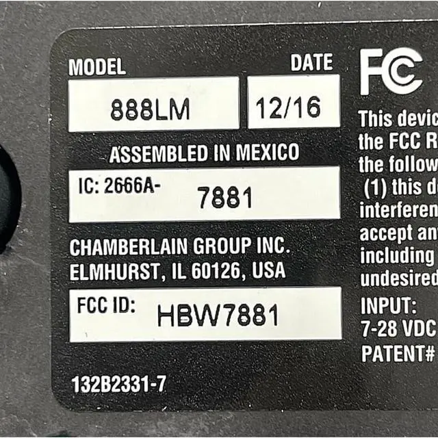Alt view image 5 of 5 - Replacement for LiftMaster 888LM Smart Control Wall Button Security+ 2.0 Panel MyQ Chamberlain Compatible with 888LM.