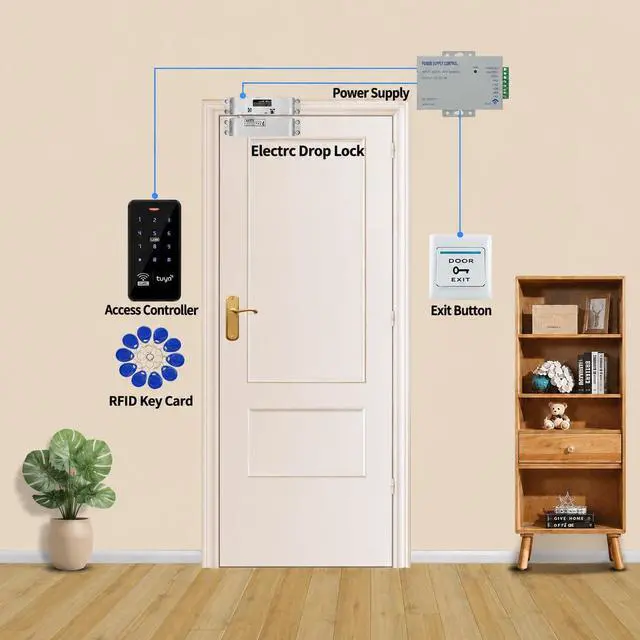 Alt view image 7 of 7 - WiFi Smart Electric Strike Lock Kit Low-Power Compact Lock, IP68 Waterproof Keypad, Tuya App Control, 1000 Users 12.5mm Bolt, Continuous-Duty Coil, All-in-One for Home/Office/Apartment