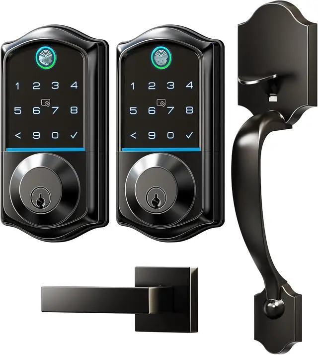 Main image of Veise Fingerprint Smart Front Door Lock Set, App Control