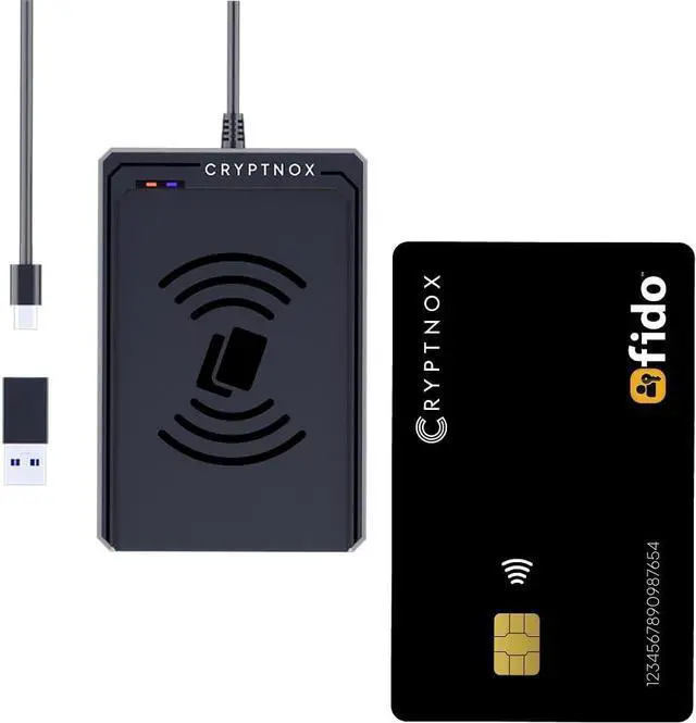 Main image of FIDO2 NFC Card + USB-A Smart Card Reader Bundle