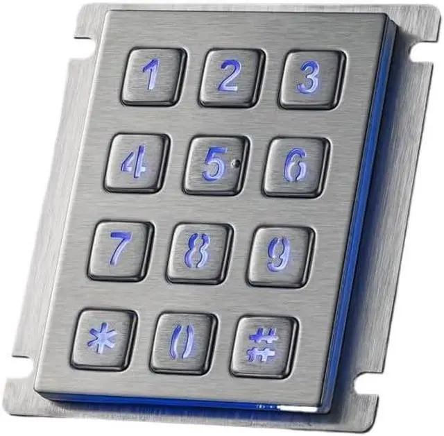 Alt view image 2 of 7 - Panel Mount 3x4 Matrix USB Connector Outdoor IP65 Waterproof Metal Numeric Backlight Keypad(Matrix Interface,Esc and Enter)