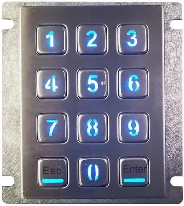 Main image of Panel Mount 3x4 Matrix USB Connector Outdoor IP65 Waterproof Metal Numeric Backlight Keypad(Matrix Interface,Esc and Enter)