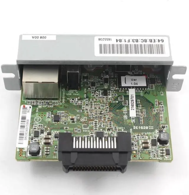 Alt view image 4 of 7 - C32C881008 Ethernet Interface Module UB-E04 Network Print Server for POS Systems Compatible with TM-T88VI T88V T70II U220 H6000 Series Fast Ethernet 100Mbps Data Transfer Rate PCB Material
