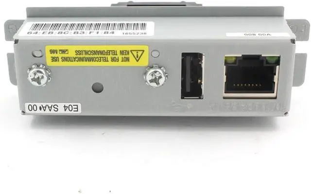 Alt view image 6 of 7 - C32C881008 Ethernet Interface Module UB-E04 Network Print Server for POS Systems Compatible with TM-T88VI T88V T70II U220 H6000 Series Fast Ethernet 100Mbps Data Transfer Rate PCB Material