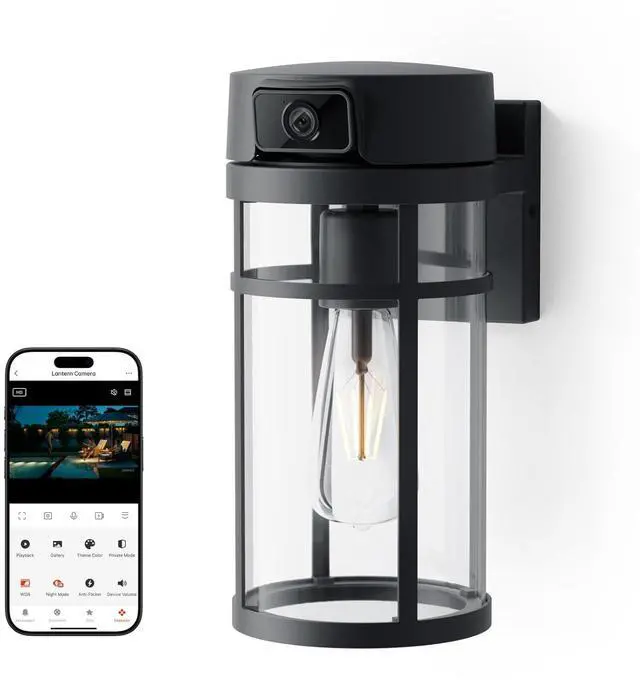 Main image of Wall Lamp Camera Bundle with 128GB Micro SD Memory Card (2 Items)