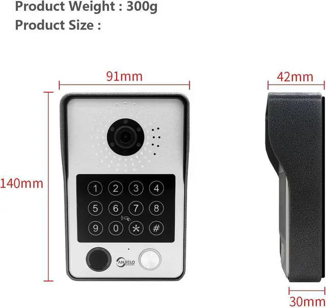 Alt view image 7 of 7 - Wired Video Door Phone Apartment Intercom System,10 Inch Monitor with 1080P Doorbell,Supporting Fingerprint,RFID Card,Password Unlocking,Motion Detect for Home Villa,Tuya (1 doorbell + 3 Monitor)