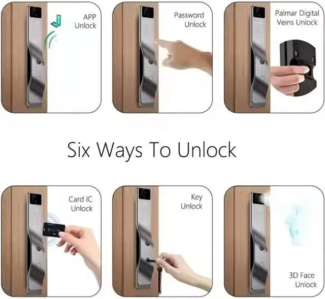 Alt view image 5 of 6 - smart Lock Face Recognition Smart Lock Biometric Digital Keyless Entry Door Lock Video Doorbell, for Home and Office
