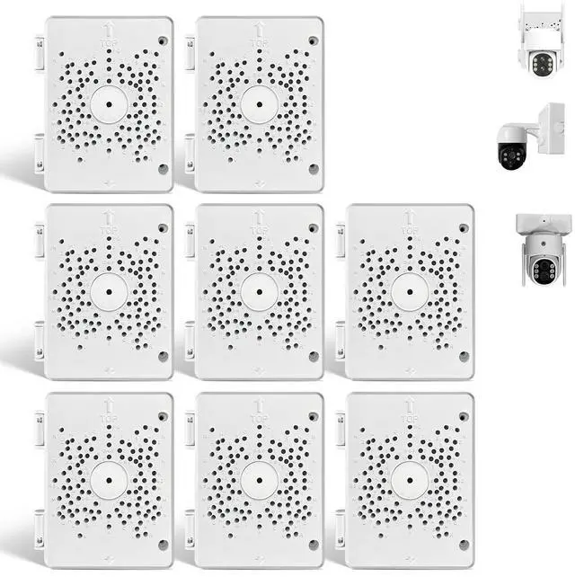 Main image of (Universal PTZ Camera Junction Box) Security Camera Bracket Outdoor, Plastic Waterproof Mount Bracket Hide Cable Junction Box, Compatible with PTZ Cameras (8 Packs)