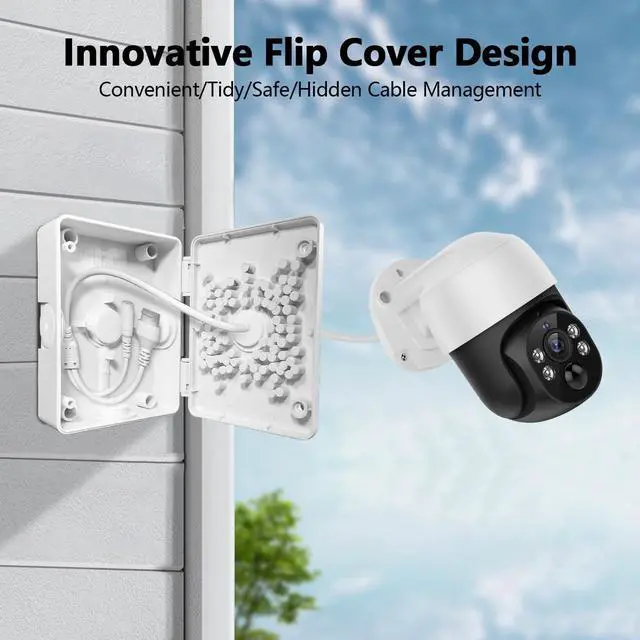 Alt view image 2 of 7 - (Universal PTZ Camera Junction Box) Security Camera Bracket Outdoor, Plastic Waterproof Mount Bracket Hide Cable Junction Box, Compatible with PTZ Cameras (8 Packs)