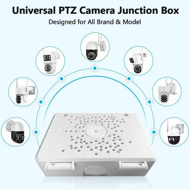 Alt view image 3 of 7 - (Universal PTZ Camera Junction Box) Security Camera Bracket Outdoor, Plastic Waterproof Mount Bracket Hide Cable Junction Box, Compatible with PTZ Cameras (8 Packs)