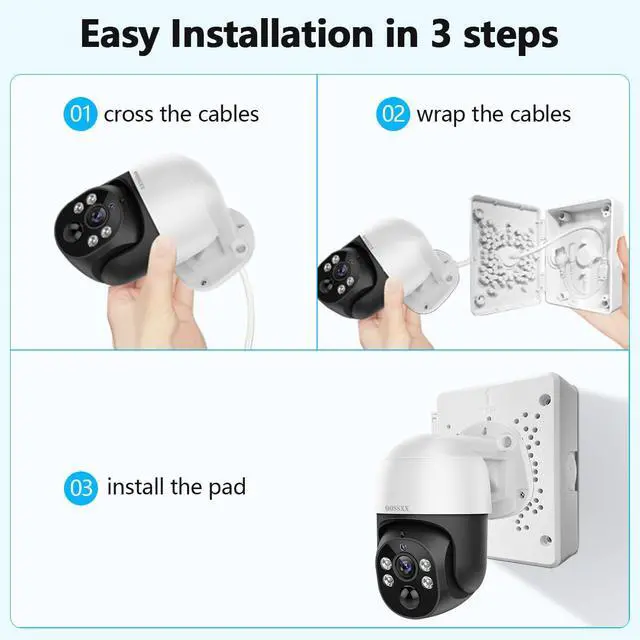 Alt view image 4 of 7 - (Universal PTZ Camera Junction Box) Security Camera Bracket Outdoor, Plastic Waterproof Mount Bracket Hide Cable Junction Box, Compatible with PTZ Cameras (8 Packs)