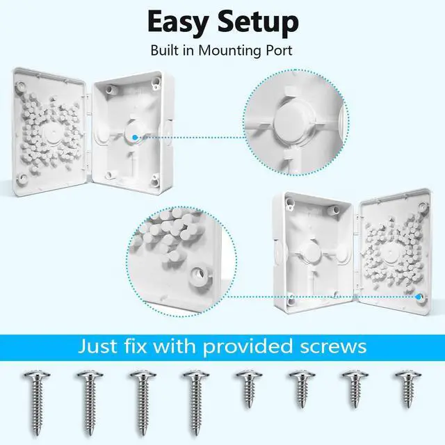 Alt view image 5 of 7 - (Universal PTZ Camera Junction Box) Security Camera Bracket Outdoor, Plastic Waterproof Mount Bracket Hide Cable Junction Box, Compatible with PTZ Cameras (8 Packs)
