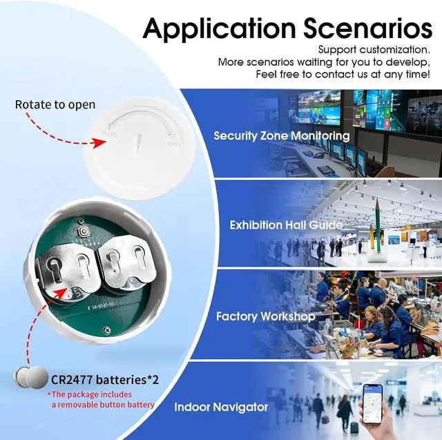 Alt view image 4 of 6 - DX-CP28 BLE 5.1 eddystone ble ibeacon 4 Years Battery Life 120~140m Tracking Distance Message Push Asset Tracking Indoor Navigation Blue Tooth Ibeacon (10)