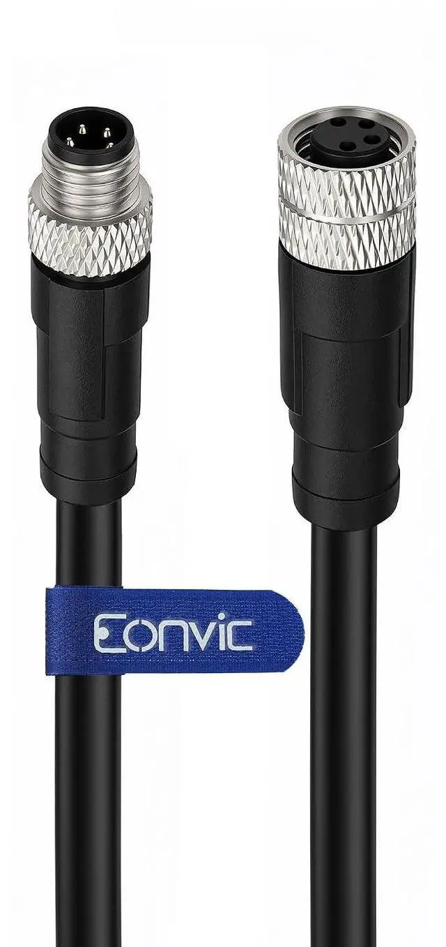 Main image of Industrial Sensor Cable M8 4Pin Male to Female for Omron Schneider Electric Keyence M8 A Code Molded Shielded Aviation Waterproof IP67 AWG24 PVC 15M