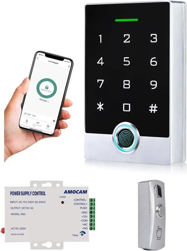 Main image of WiFi Access Control Keypad + K80 Power Supply Control + Metal Push Button Bundles