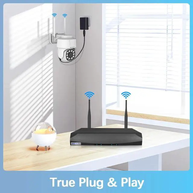 Alt view image 6 of 7 - 360° PT Digital Zoom, Two-Way Audio 5MP Outdoor Wireless Security Camera System Indoor PTZ Security Cameras Waterproof Home Video Surveillance