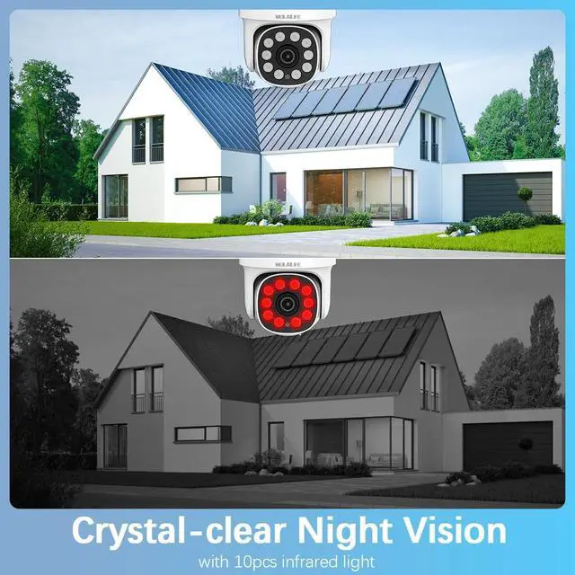 Alt view image 7 of 7 - 360° PT Digital Zoom, Two-Way Audio 5MP Outdoor Wireless Security Camera System Indoor PTZ Security Cameras Waterproof Home Video Surveillance