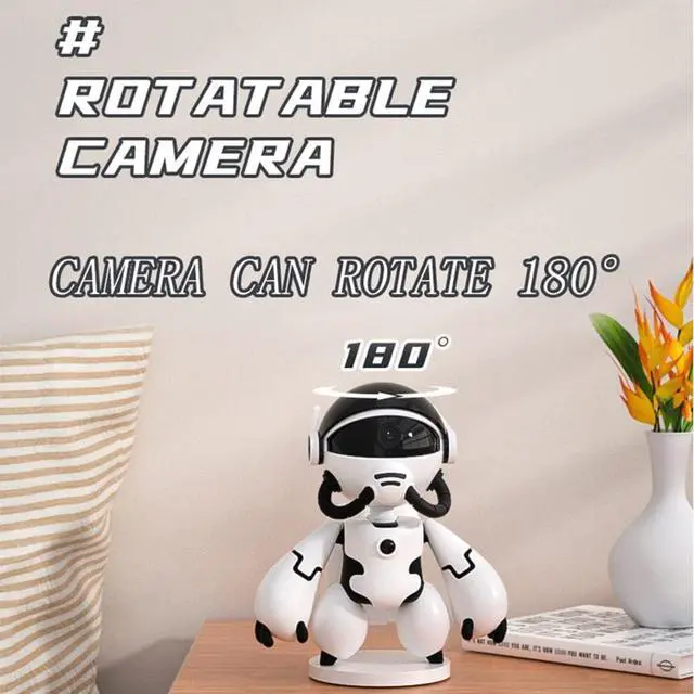 Alt view image 2 of 7 - 1080P Astronaut Robot Webcam IP WiFi Wireless Baby Security Camera with Night Vision Noise Reduction(White)