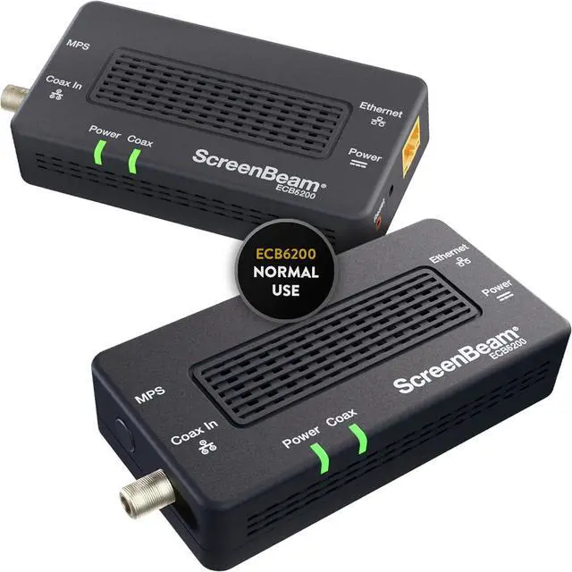 Main image of ScreenBeam Bonded MoCA 2.0 Network Adapter for High Speed Internet, Ethernet Over Coax - Starter Kit (Model: ECB6200K02)