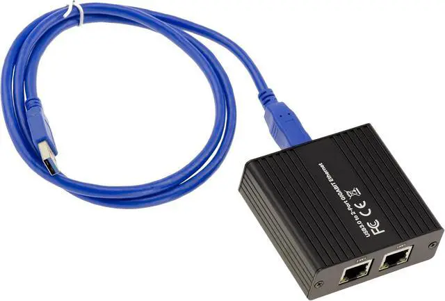 Alt view image 4 of 5 - KALEA-INFORMATIQUE USB 3.0 to 2 Port RJ45 LAN GIGABIT Ethernet 10 100 1000 with ASIX AX88179 Dual Chipset