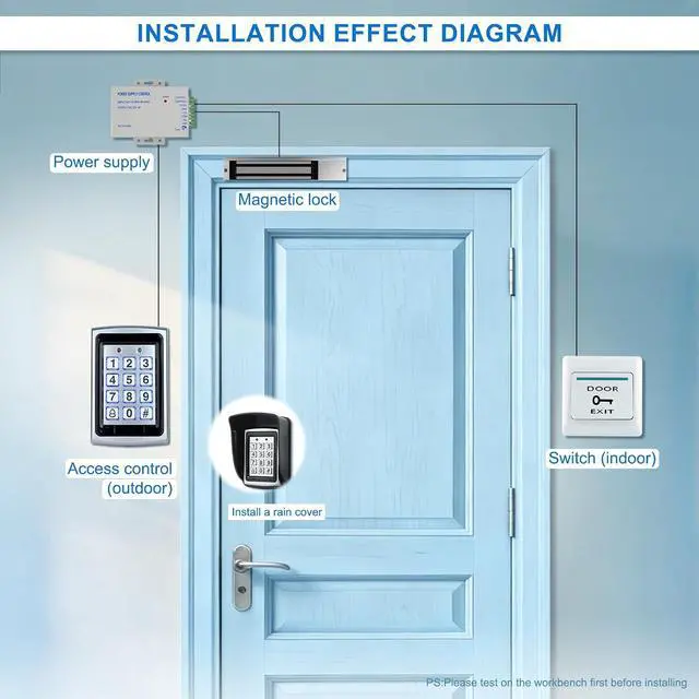 Alt view image 6 of 7 - YiToo Outdoor Access Control Kit with Heavy-Duty 600lb Magnetic Lock