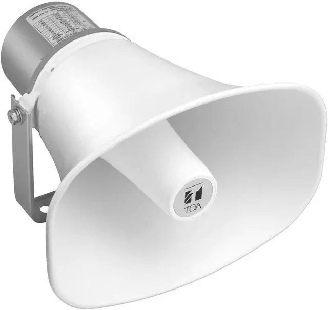 Alt view image 2 of 2 - TOA Electronics SC-630TU Paging Horn Speaker, 30W Rated Input, Input Impedance Selector (25V and 70V) with Rotary Switch, Non-Flammable Transformer Case and Speaker Cable, Controlled Dispersion