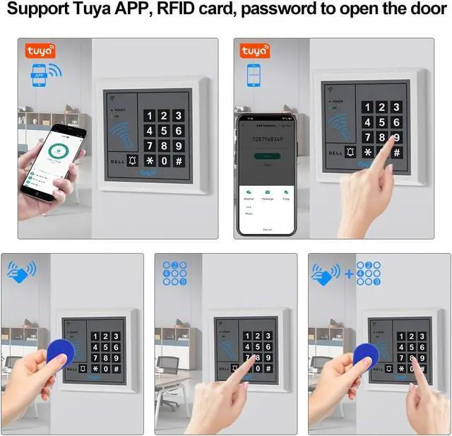 Alt view image 4 of 7 - YiToo TUYA Smart Access Control Kit, Heavy-Duty 600lb Magnetic Lock, 1000 Users, APP Remote Control, DC12V Power Supply, Exit Button & 10 ID Key Fobs, WG26 Compatible for Home, Office & Apartment