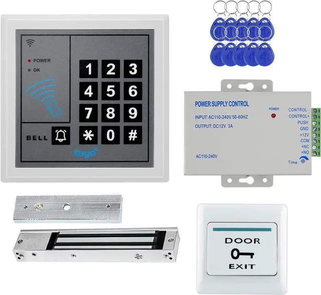 Main image of YiToo TUYA Smart Access Control Kit, Heavy-Duty 600lb Magnetic Lock, 1000 Users, APP Remote Control, DC12V Power Supply, Exit Button & 10 ID Key Fobs, WG26 Compatible for Home, Office & Apartment