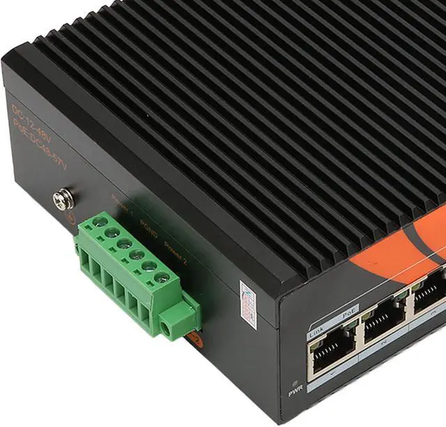 Alt view image 5 of 7 - 8 Port Industrial Ethernet Switches Unmanaged Din Rail Minus 40 to 75°C 12 to 58V Dc Input Network Switch for Intelligent Transportation Rail Power Mining