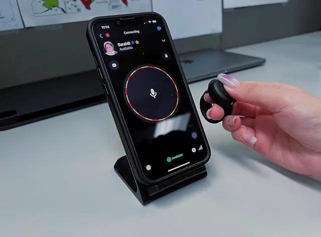 Alt view image 6 of 7 - PRYMEBLU® Bluetooth PTT Switch BT-PTT-ZU-Super Mini-Strap is Designed for Seamless Integration with Popular PTT Apps Such as ZELLO, Wave, ESChat, Unity, and Streamwide