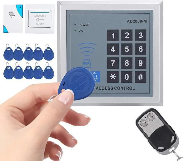 Main image of Access Control System for Home Security Password Keypad Entry with 10 Keyfobs & Remote Control, Compatible with Standard Doors