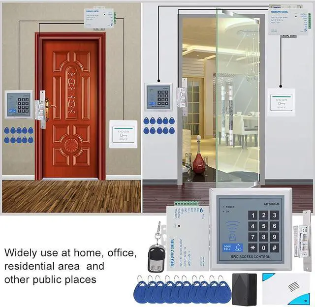 Alt view image 3 of 6 - Access Control System for Home Security Password Keypad Entry with 10 Keyfobs & Remote Control, Compatible with Standard Doors
