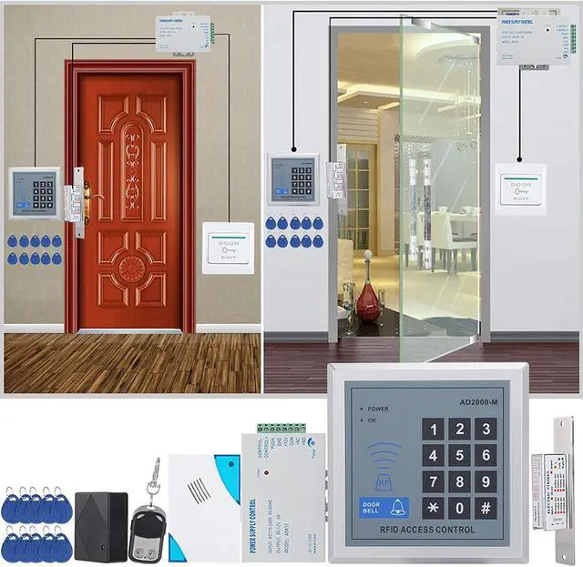 Alt view image 2 of 6 - Access Control System for Home Security Password Keypad Entry with 10 Keyfobs & Remote Control, Compatible with Standard Doors